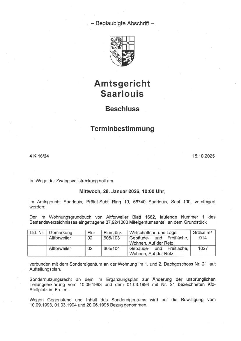 Sonstiges, Eigentumswohnung mit KFZ-Stellplaz 
