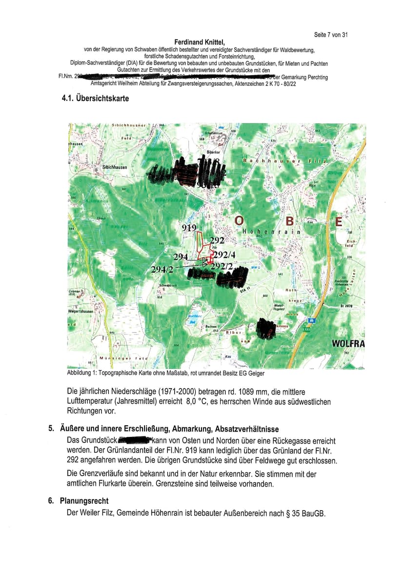 land- und forstwirtschaftlich genutztes Grundstück, Wohn-/Geschäftshaus, Sonstiges