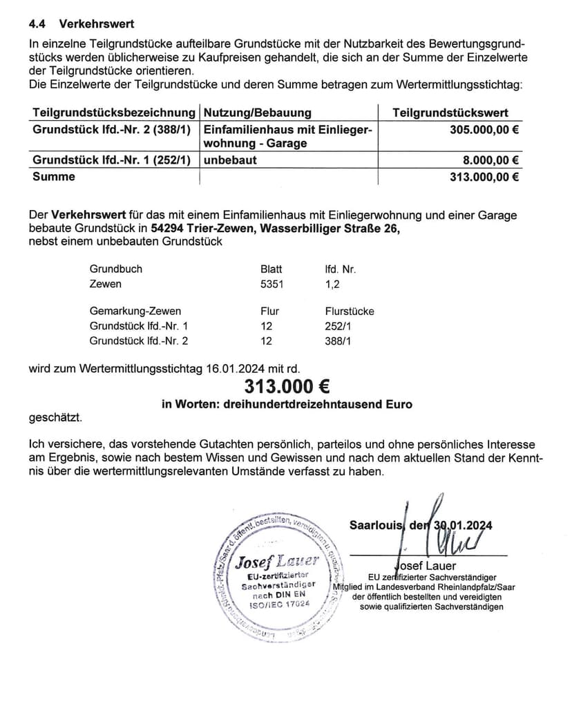 Einfamilienhaus, unbebautes Grundstück, Garage