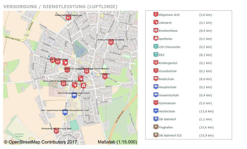 Gewerbeeinheit (z.B. Laden, Büro), Eigentumswohnung im Ober- und Dachgeschoss