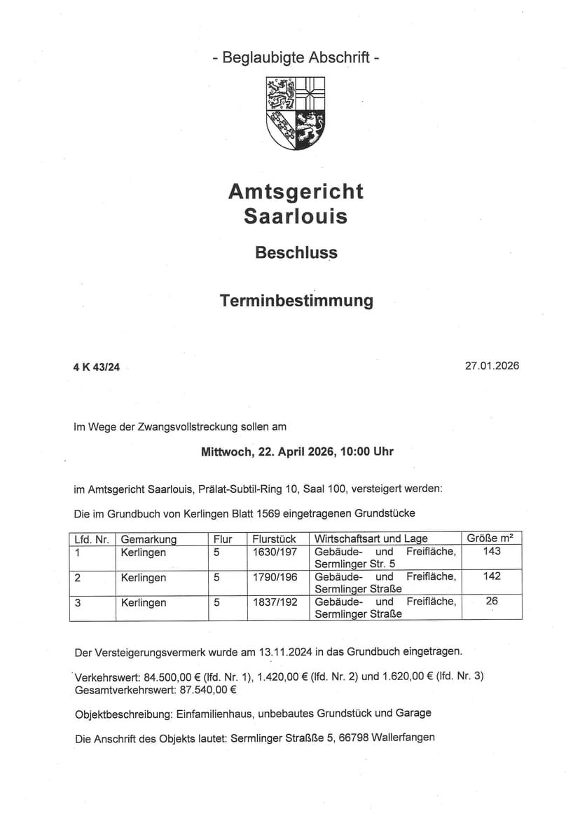Einfamilienhaus, Garage, Sonstiges, unbebautes Grundstück