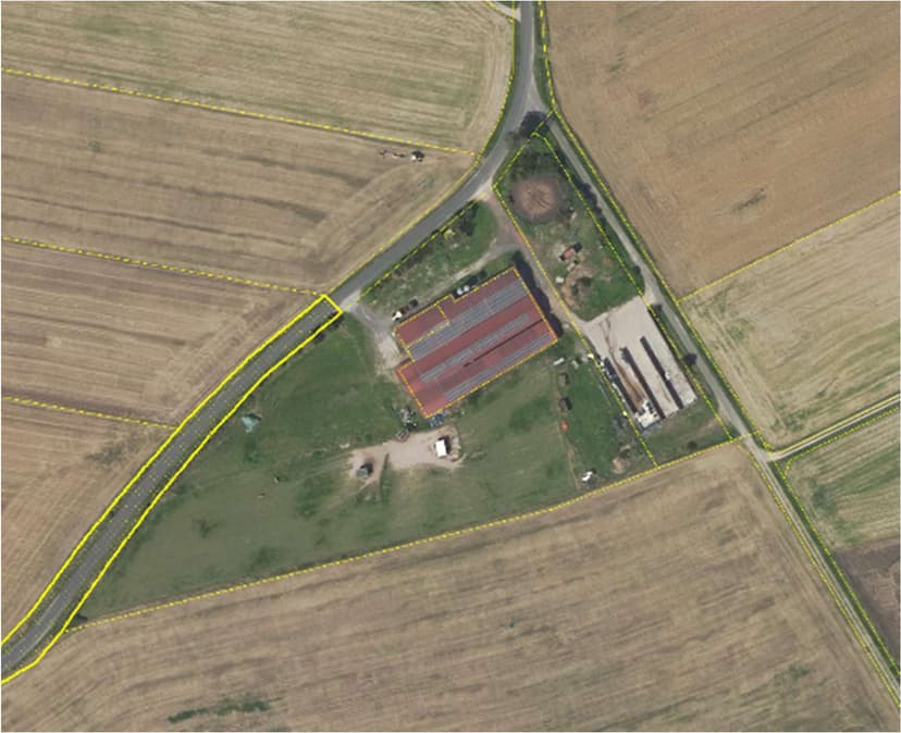 land- und forstwirtschaftlich genutztes Grundstück, bebaute Landwirtschaftsfläche