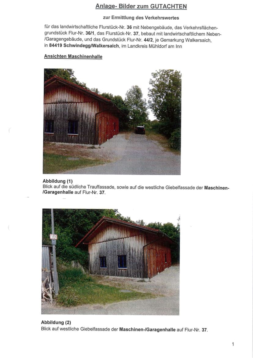 land- und forstwirtschaftlich genutztes Grundstück, Mehrzweck-/Garagenhalle