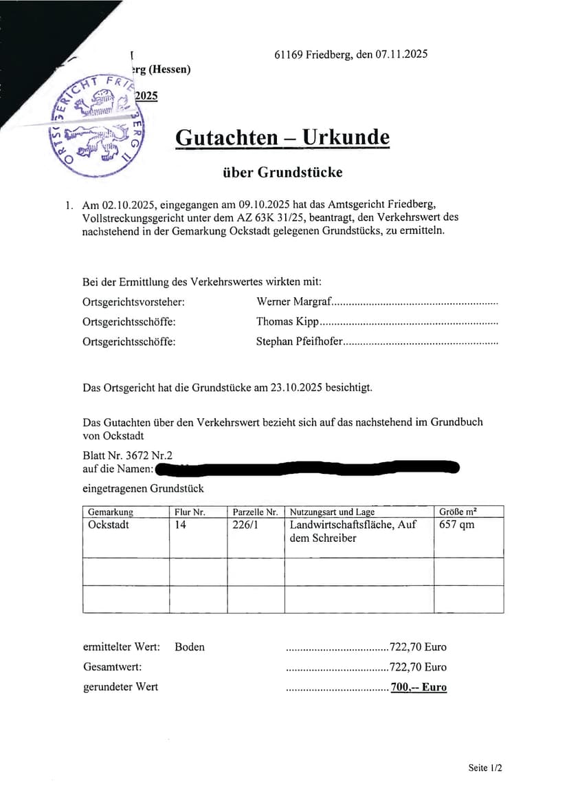 land- und forstwirtschaftlich genutztes Grundstück