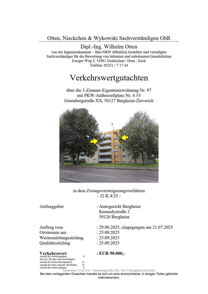 Eigentumswohnung (1 bis 2 Zimmer)